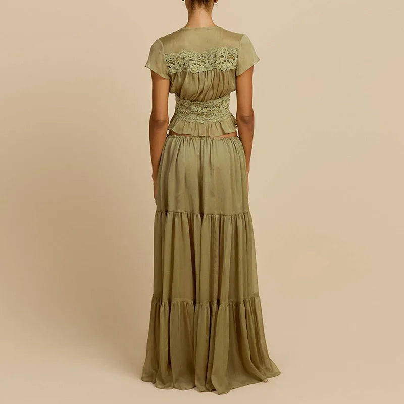 Elegant Fashion Mesh Hight Waist Solid Vacation Outfits