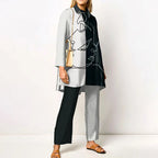 Elegant Loungewear Print 2PCS Ladies Suit Long Sleeve Wide Leg Pants Set