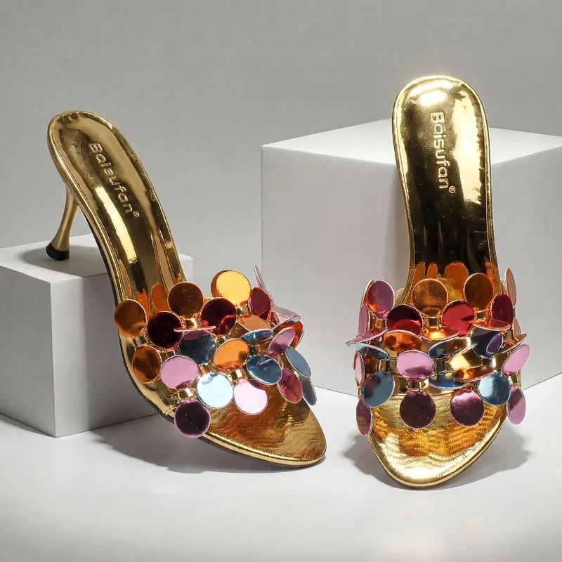 Novelty Designer Heels Slippers Open-toe Thin Heels Sandals