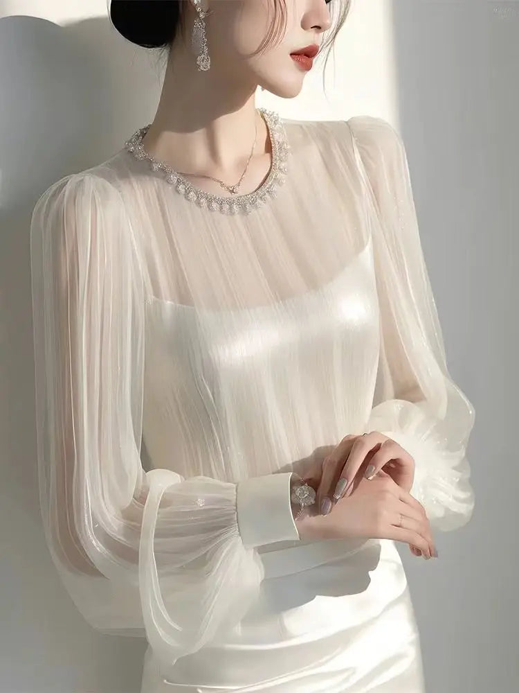 Chic Fairy Style White Chiffon Blouse