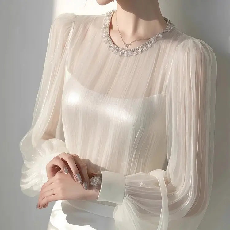 Chic Fairy Style White Chiffon Blouse