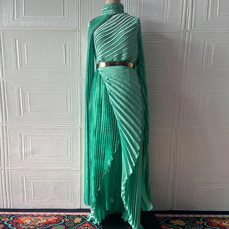Elegant Party Batwing Sleeve Shawl Split Long Dresses