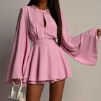 Stylish Lace-up A-line Dress