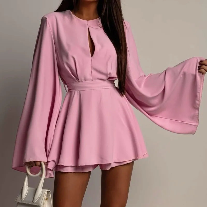 Stylish Lace-up A-line Dress