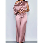 Satin Two-piece Set Luxurious Sports Suit