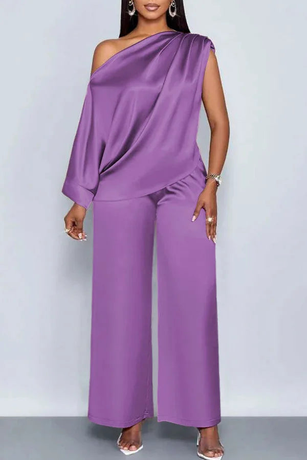 Satin Two-piece Set Luxurious Sports Suit