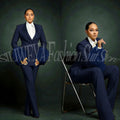Luxury Feather Applique Single Breasted 2 Pieces Female Suit (Blazer+Pants)