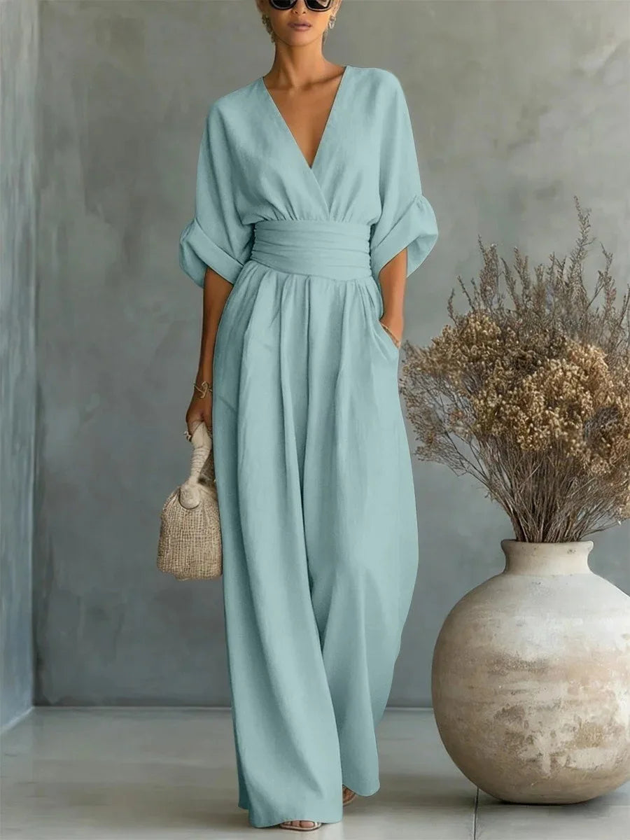 High Waist V-neck Jumpsuits Sexy Outfit