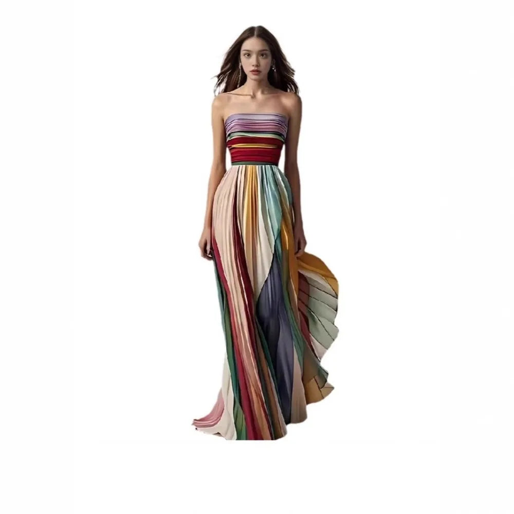 Camisole Printed Colorful Long Dress
