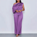 Satin Two-piece Set Luxurious Sports Suit