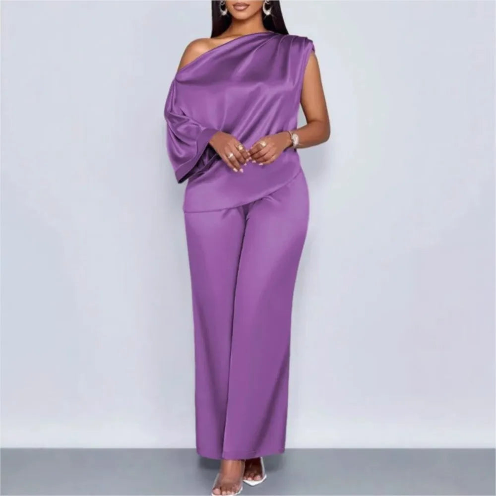 Satin Two-piece Set Luxurious Sports Suit
