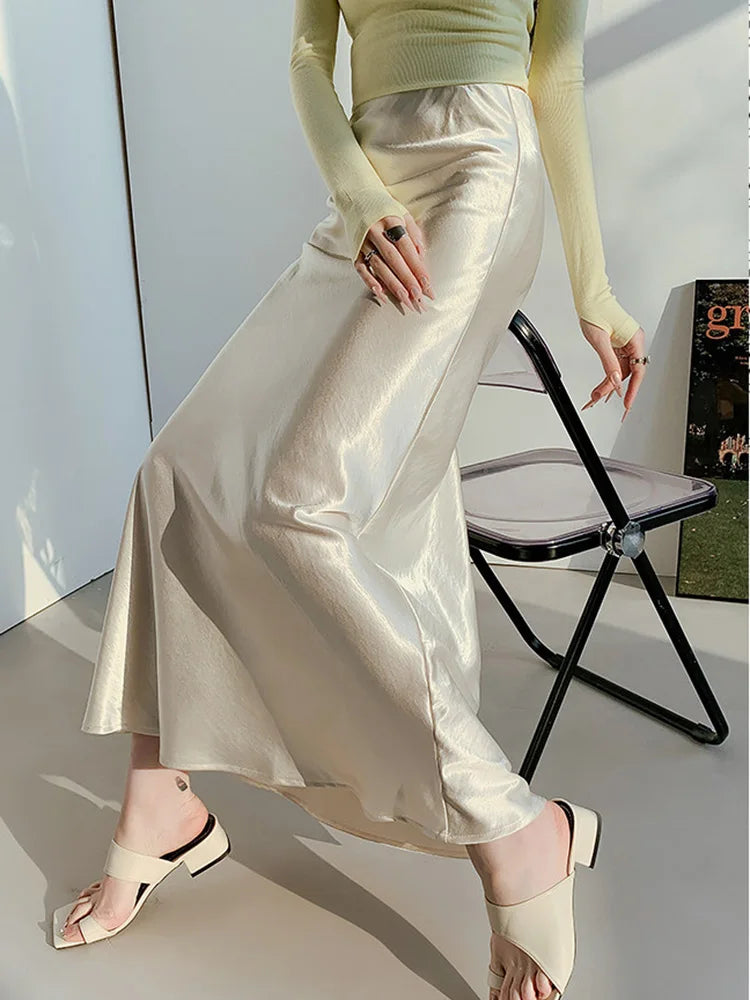 Chic Satin Sweet Trumpet Long Skirts