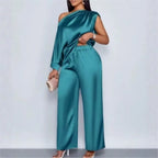 Satin Two-piece Set Luxurious Sports Suit