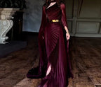 Elegant Party Batwing Sleeve Shawl Split Long Dresses