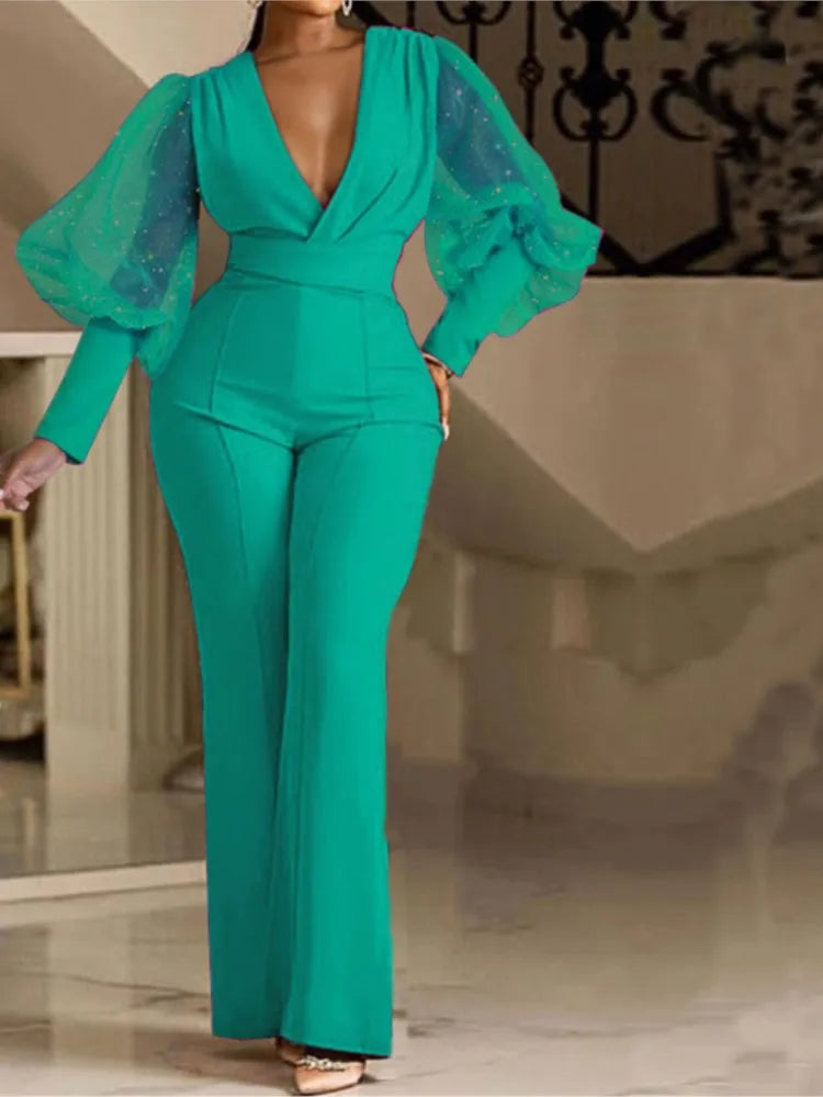 High Waist Sequins Bodycon Jumpsuit