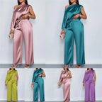 Satin Two-piece Set Luxurious Sports Suit