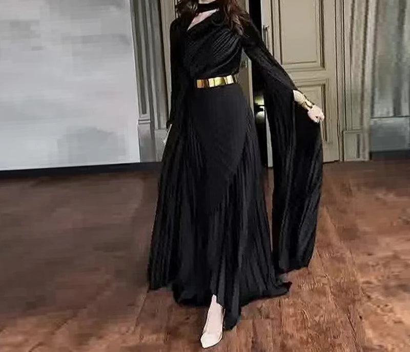 Elegant Party Batwing Sleeve Shawl Split Long Dresses