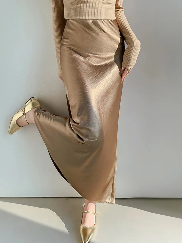 Chic Satin Sweet Trumpet Long Skirts