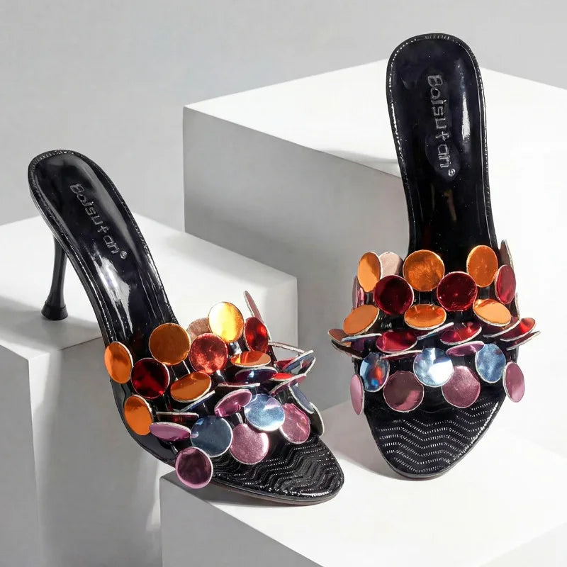 Novelty Designer Heels Slippers Open-toe Thin Heels Sandals