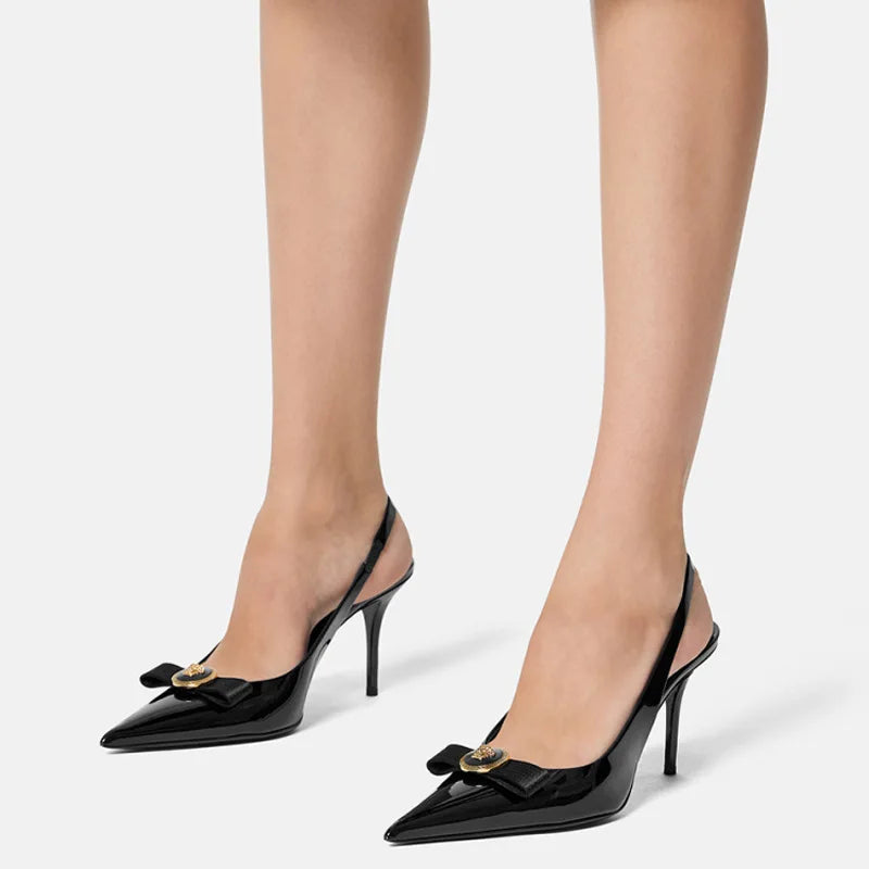 Pointed French Bow Light Mouth Heels