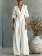 High Waist V-neck Jumpsuits Sexy Outfit