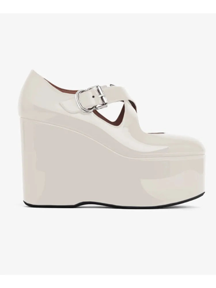Grass Woven Wedge Heel Thick Soled High Heels Sandals
