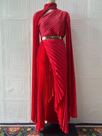 Elegant Party Batwing Sleeve Shawl Split Long Dresses