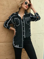 Fashion Printed Chic Women Blouses