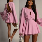 Stylish Lace-up A-line Dress