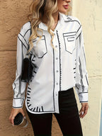 Fashion Printed Chic Women Blouses