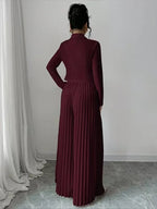 Fashion Pleated Trousers Two-piece Women's Suit Short Top Suit