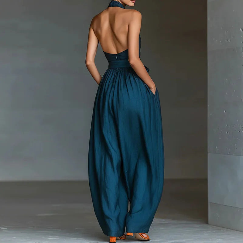 Chic Sexy Criss Cross Halter Backless Jumpsuit Romper