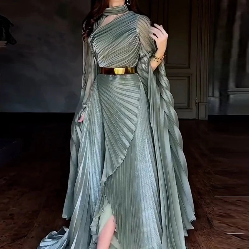 Elegant Party Batwing Sleeve Shawl Split Long Dresses