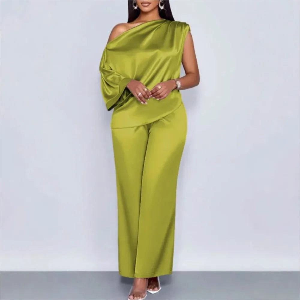 Satin Two-piece Set Luxurious Sports Suit