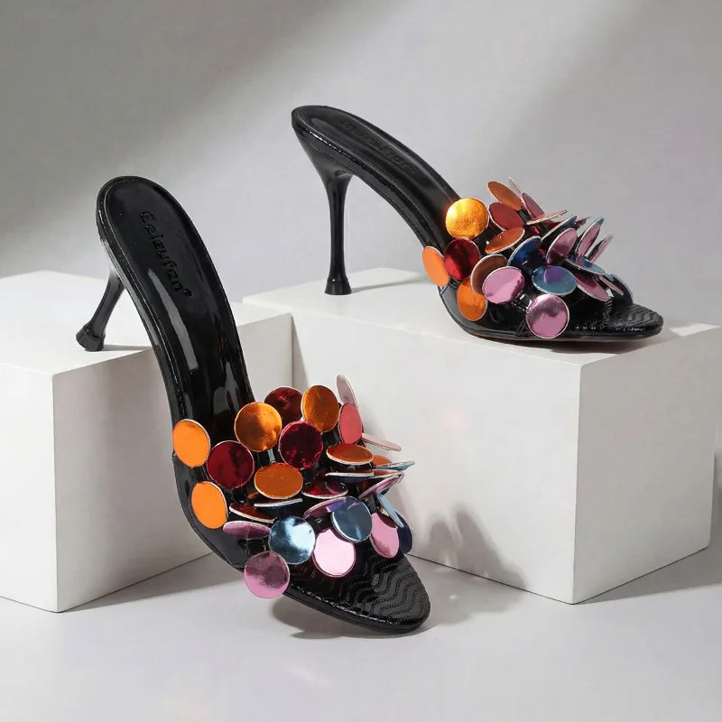 Novelty Designer Heels Slippers Open-toe Thin Heels Sandals