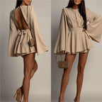 Stylish Lace-up A-line Dress