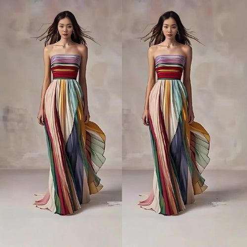 Camisole Printed Colorful Long Dress