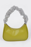 Faux Leather Pleated Shoulder Strap Bag
