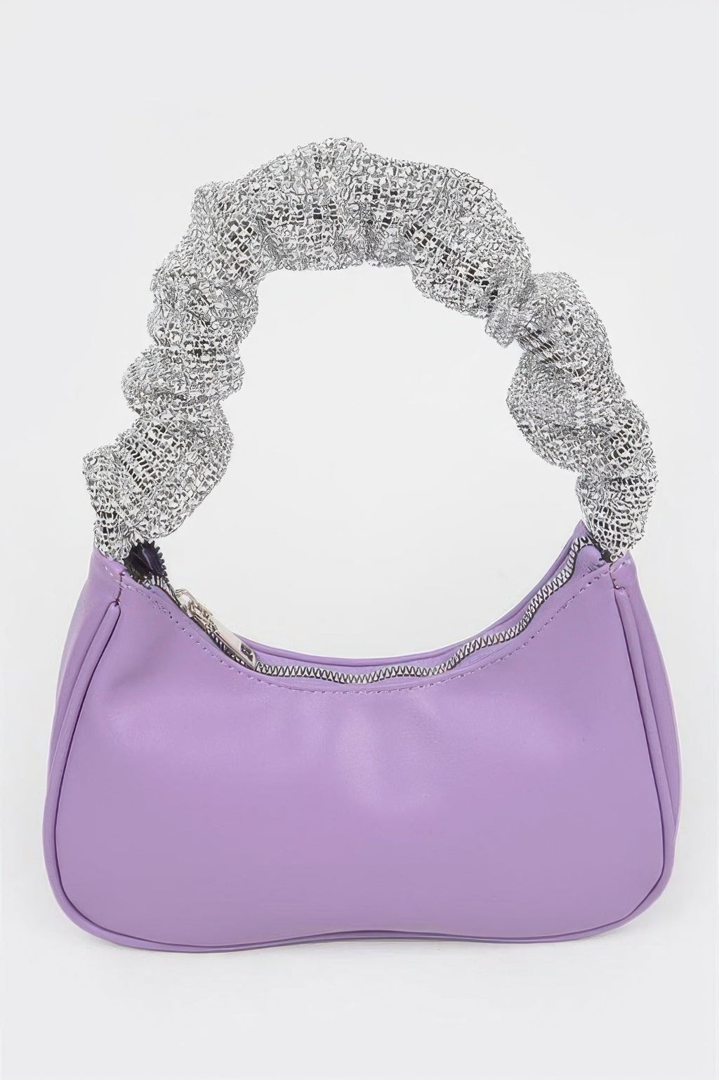 Faux Leather Pleated Shoulder Strap Bag