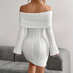 Knit Off Shoulder Bodycon Dress
