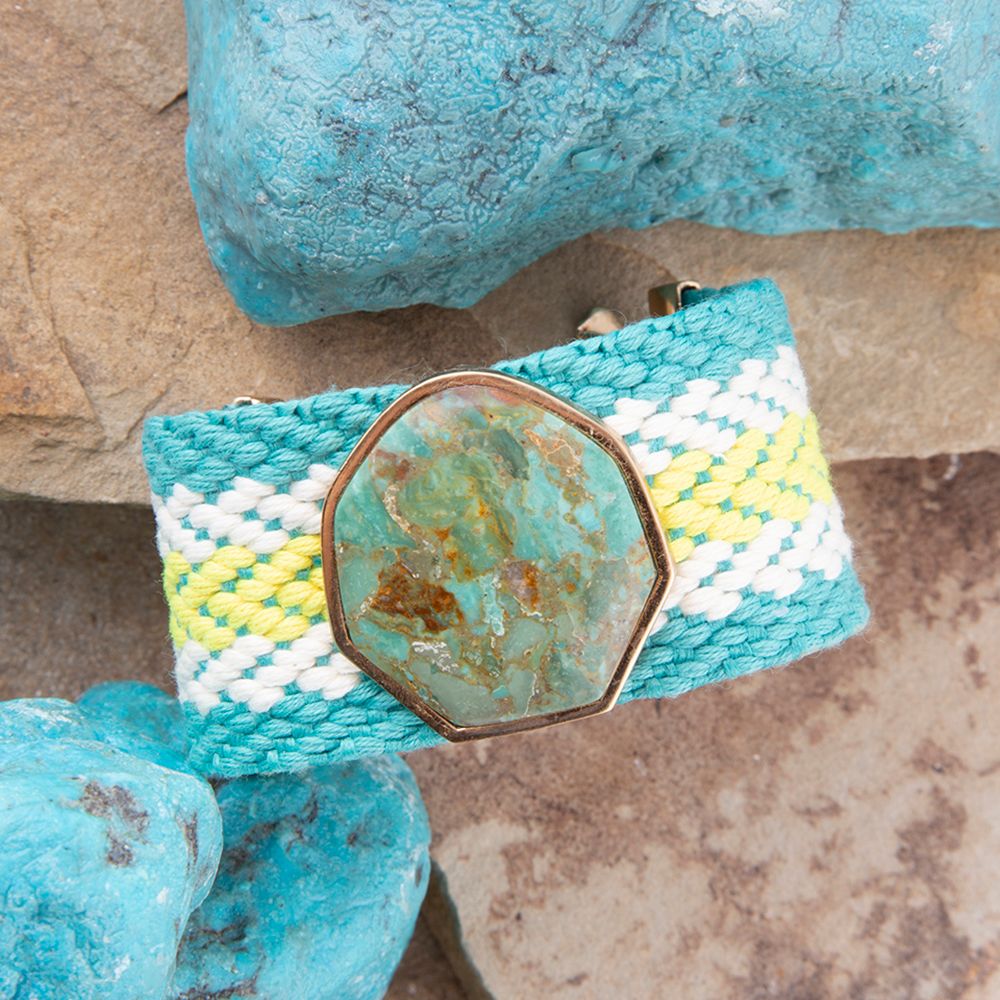 Blue Turquoise Blues Woven Bracelet