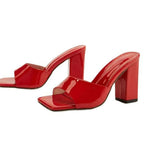 Square Toe Block Heels Sandals