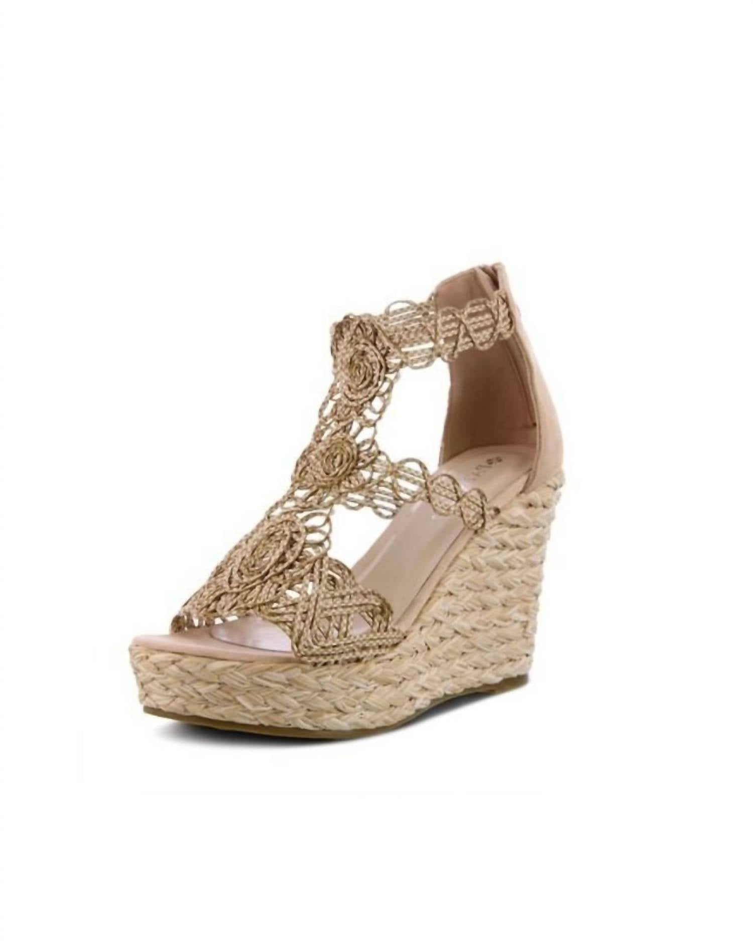 Beige Closed-back Wedge Sandal