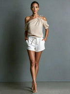 Off-Shoulder Short-Sleeve Top – 7 Colors, XS–3XL